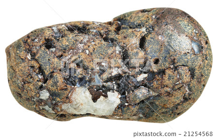 tumbled Sphalerite rock with black Galena crystals 21254568