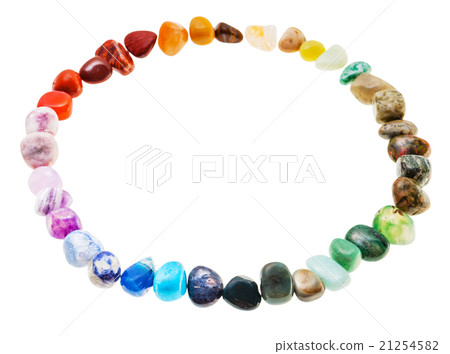 round line from from mineral tumbled gem stones 21254582