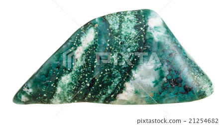 tumbled Chlorite mineral gem stone isolated 21254682