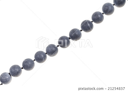 string of beads from gray Shungite gem stone 21254837