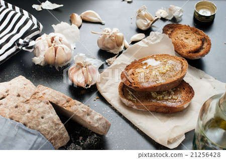 Crostini Olive Oil Garlic Toast Italian Appetizer 21256428