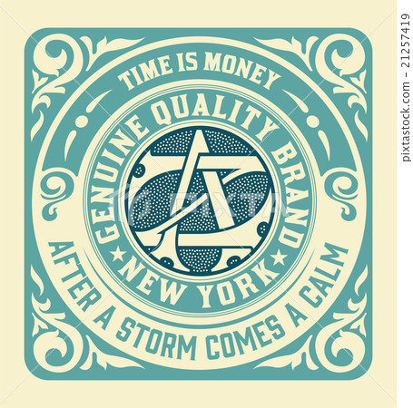 Retro card with monogram 21257419