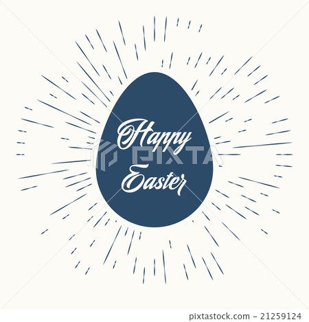 Happy easter and vintage sun burst frame 21259124