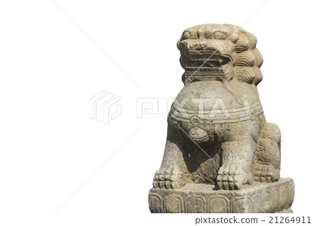 pixiu sculpture isolated on white background 21264911