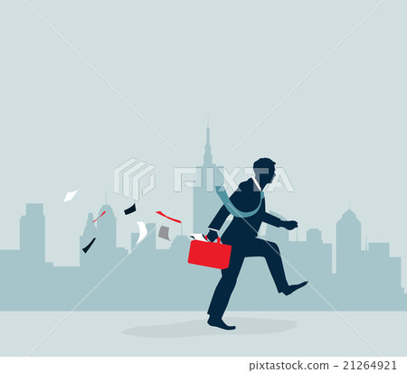 Businessman walking with city background 21264921