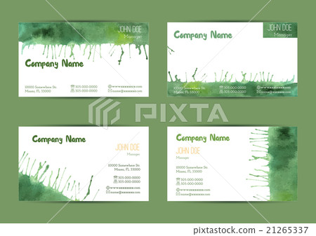 Set of watercolor business cards 21265337