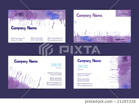 Set of watercolor business cards 21265338