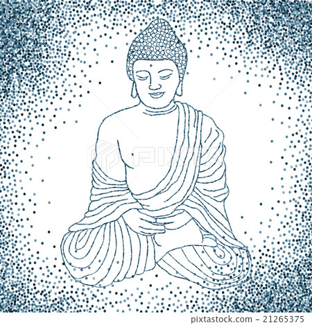 Buddha in meditation with glitter background 21265375
