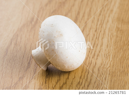 One mushroom on a wooden background One mushroom on a wooden background 21265781