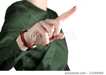 Businesswoman pointing something by finger 21266906