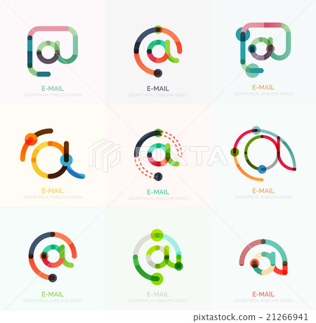 Vector email business symbols or at signs logo set - Stock Illustration ...