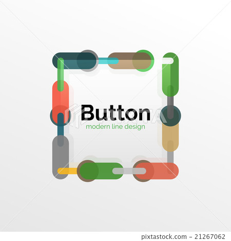 Thin line design geometric button, flat 21267062