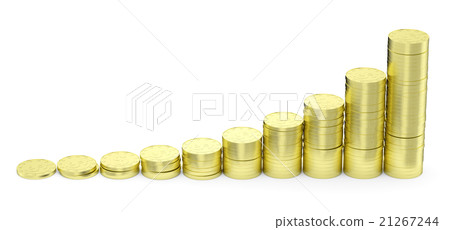 Growing golden dollars coins bar-chart Growing golden dollars coins bar-chart 21267244