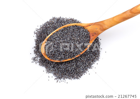 Wooden spoon with poppy seeds 21267745