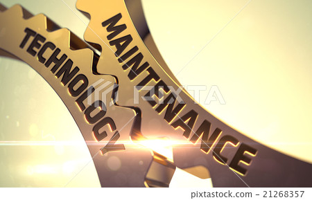 Maintenance Technology Concept. Golden Metallic 21268357