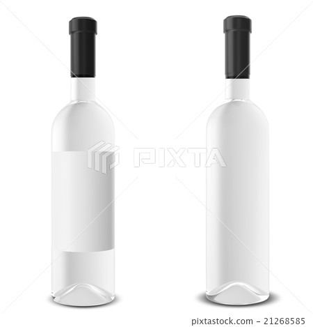 Set wine bottle isolated on white background. - Stock Illustration ...