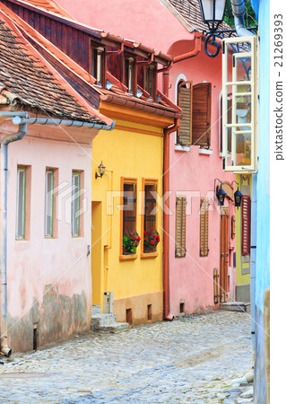Medieval street view in Sighisoara  21269393