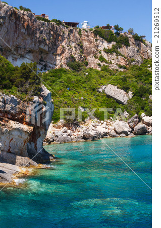 Beautiful blue caves on Zakynthos island, Greece 21269512