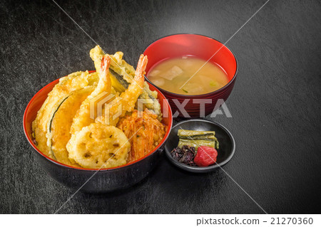 Common Tianba Set food Japanese foods of tempura and the rice Common Tianba Set food Japanese foods of tempura and the rice 21270360