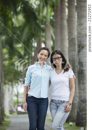 Two Asian women on city break holiday. Two Asian women on city break holiday. 21272955
