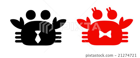 Crab pictogram necktie black red 21274721