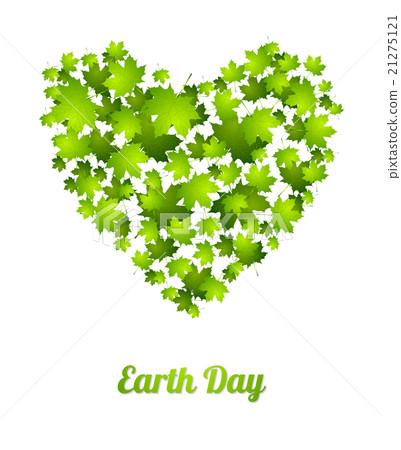 Earth Day ecology green leaves vector background - Stock Illustration ...
