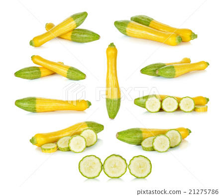 Yellow zucchini isolated on the white background 21275786