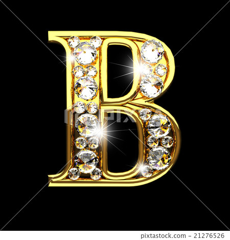 b isolated golden letters with diamonds on black b isolated golden letters with diamonds on black 21276526