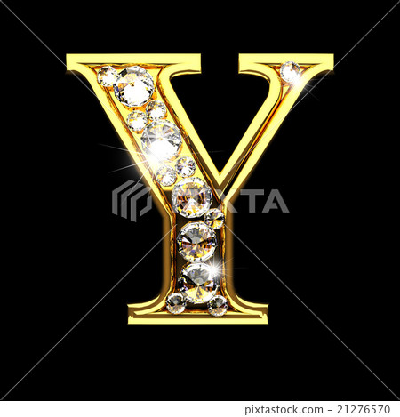 y isolated golden letters with diamonds on black y isolated golden letters with diamonds on black 21276570