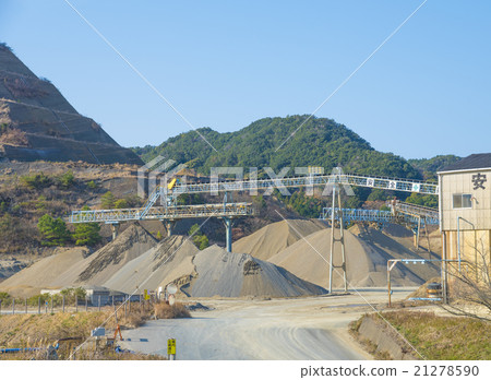 A gravel collection site that produces gravel of construction materials A gravel collection site that produces gravel of construction materials 21278590