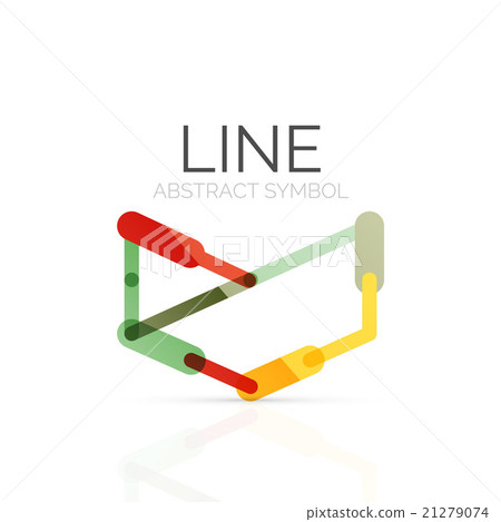 Linear abstract logo, connected multicolored 21279074