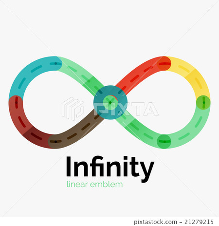 Vector infinity logo, flat colorful design 21279215