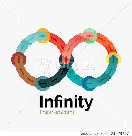 Vector infinity logo, flat colorful design 21279217
