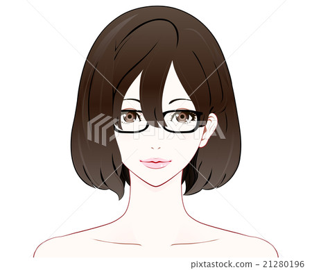 面部表情的女性戴著眼鏡/裸露 21280196