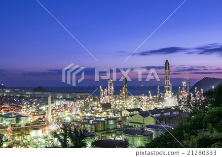Wakayama Prefecture Arita City Hatsushima Tonen General General Petroleum Wakayama Plant Night view 21280333
