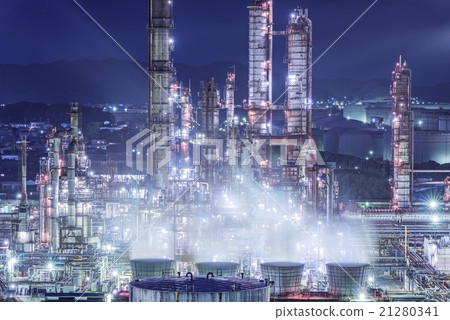 Wakayama Prefecture Arita City Hatsushima Tonen General General Petroleum Wakayama Plant Night view 21280341