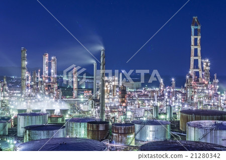 Wakayama Prefecture Arita City Hatsushima Tonen General General Petroleum Wakayama Plant Night view 21280342