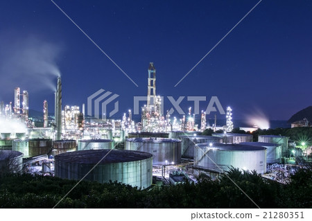 Wakayama Prefecture Arita City Hatsushima Tonen General General Petroleum Wakayama Plant Night view Wakayama Prefecture Arita City Hatsushima Tonen General General Petroleum Wakayama Plant Night view 21280351