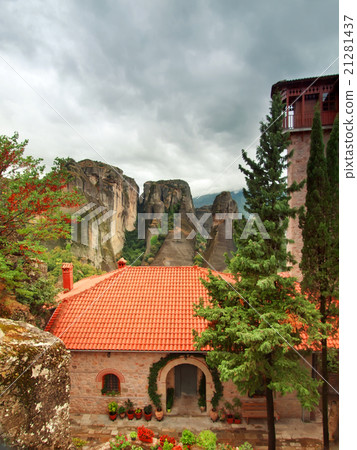 The yard in Holy Monastery Meteora, Greece The yard in Holy Monastery Meteora, Greece 21281437