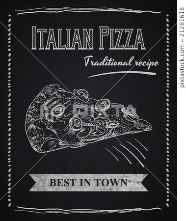 Chalk poster with pizza slice Chalk poster with pizza slice 21281618