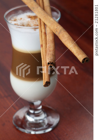 Cafe latte with cinnamon Cafe latte with cinnamon 21281801