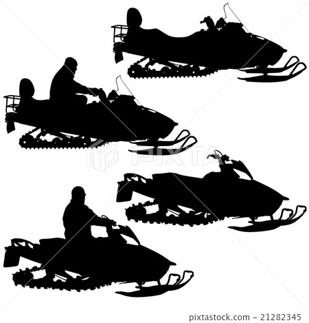 Silhouette snowmobile on white background. Silhouette snowmobile on white background. 21282345