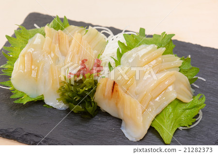 美味的白色醃製貝類生魚片 21282373