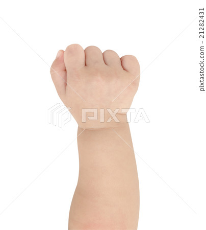 Hand of the baby on a white background 21282431