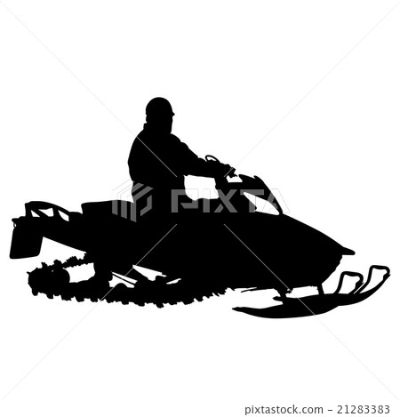 Silhouette snowmobile on white background. Silhouette snowmobile on white background. 21283383
