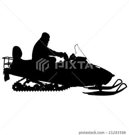 Silhouette snowmobile on white background. Silhouette snowmobile on white background. 21283386