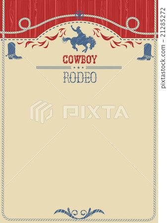 American cowboy rodeo poster.Vector western paper 21285272