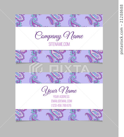 Business card template. Asian paisley Business card template. Asian paisley 21288688
