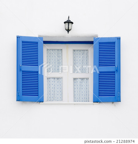Greek Style windows - blue and white window 21288974