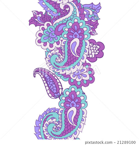 Abstract seamless paisley border 21289100